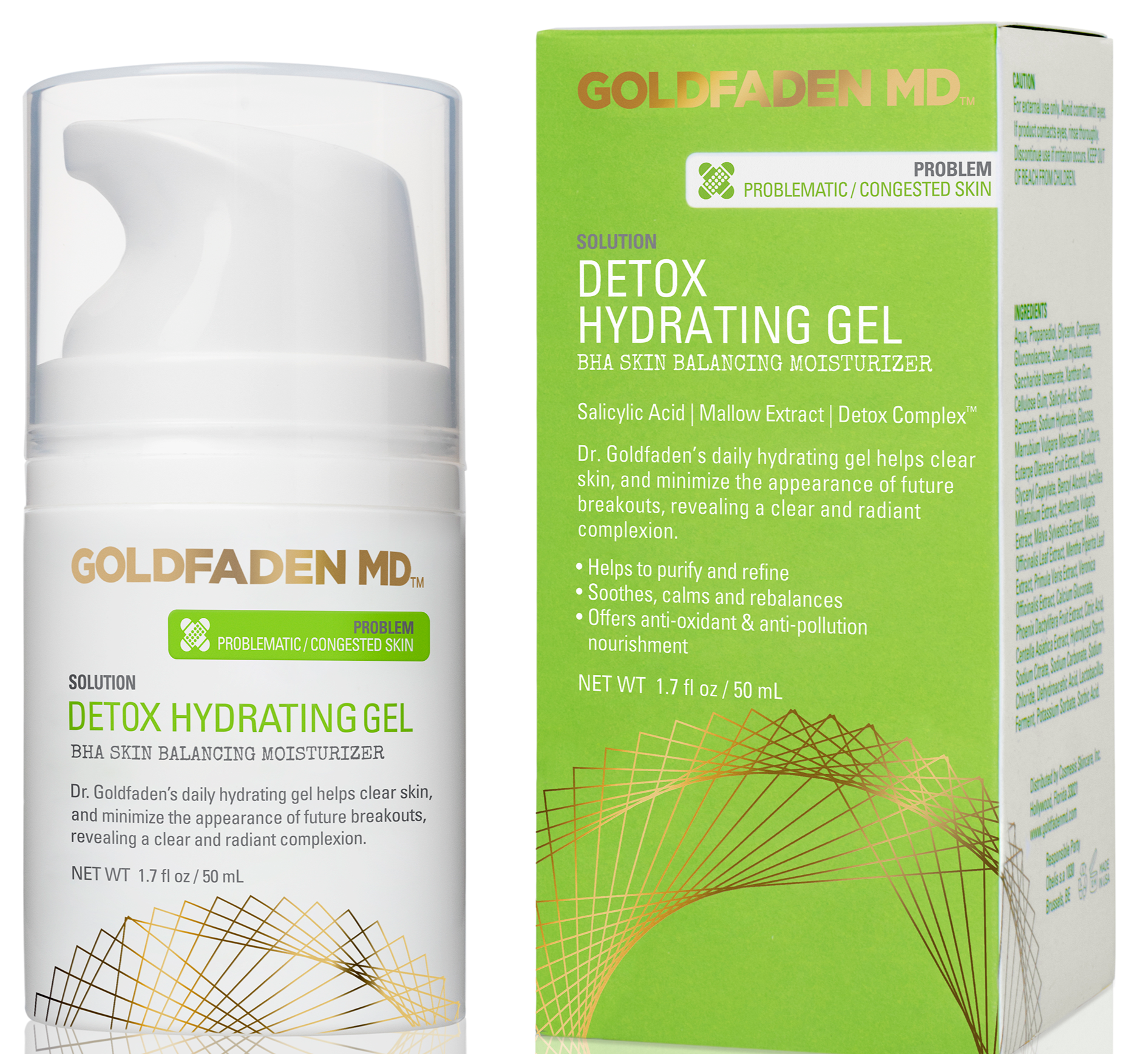 DETOX HYDRATING GEL - BHA Skin Balancing Moisturizer from GOLDFADEN MD available online on Qiyorro