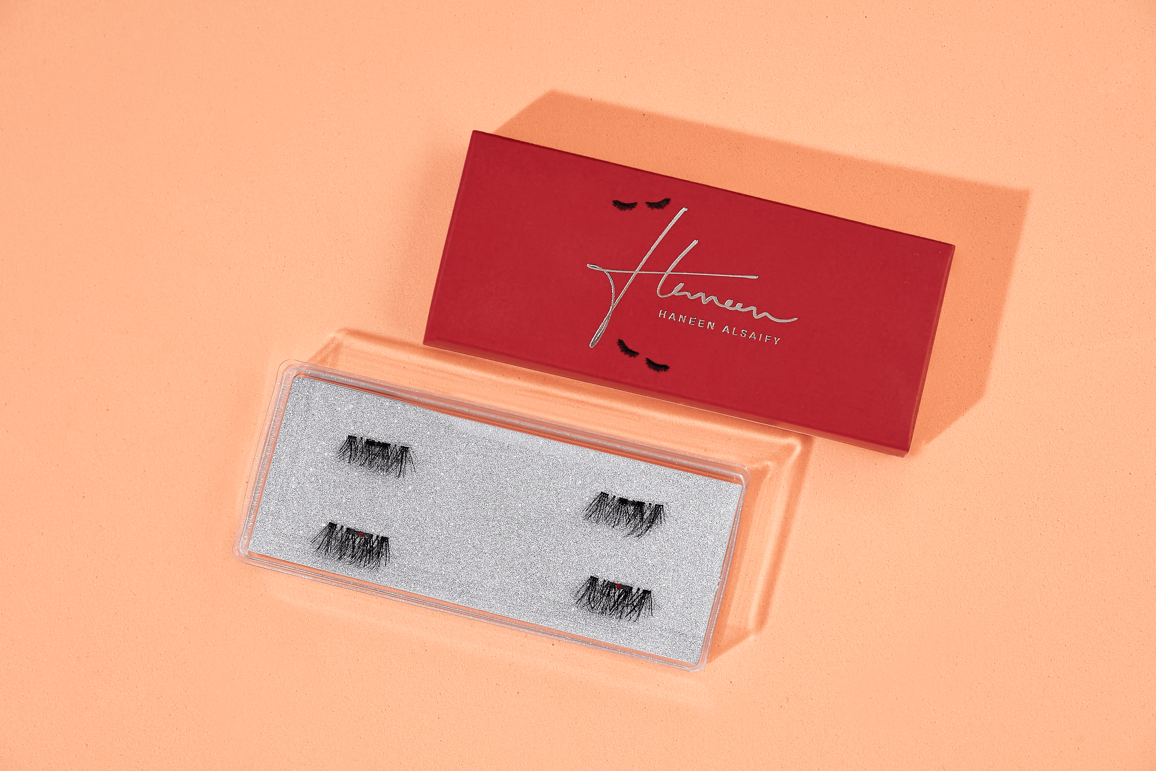 Raspberry Heavy Lashes False Eyelashes from Haneen Alsaify available online on Qiyorro