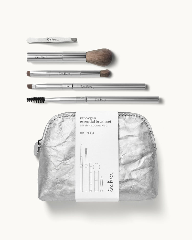 Eco vegan essential brush set  Makeup from ERE PEREZ  available online on Qiyorro